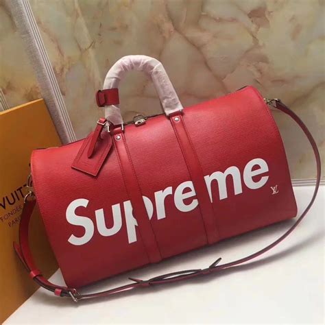 fake supreme duffle bag